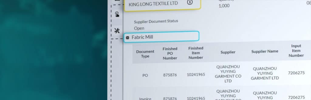 Screen shot of Logility Traceability solution