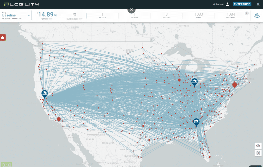 actual historic shipments logistics model