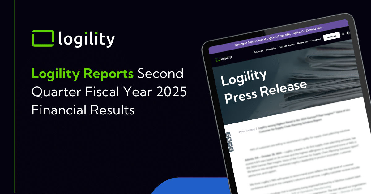 Logility Reports Second Quarter Fiscal Year 2025 Financial Results